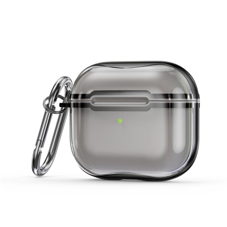 Electroplating Frame + Transparent TPU Earphone Protective Case with Hook For AirPods 3
