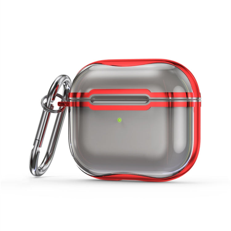 Electroplating Frame + Transparent TPU Earphone Protective Case with Hook For AirPods 3