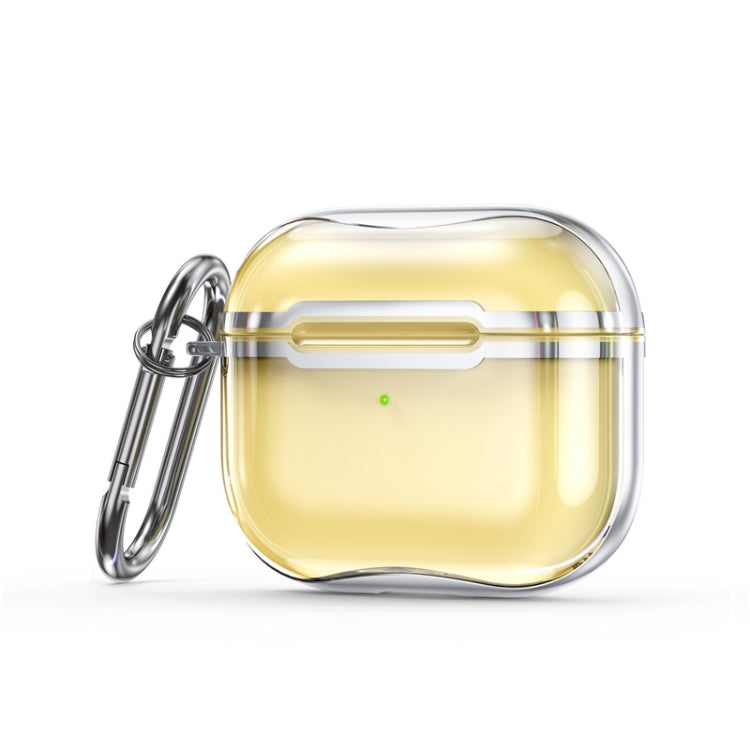 Electroplating Frame + Transparent TPU Earphone Protective Case with Hook For AirPods 3