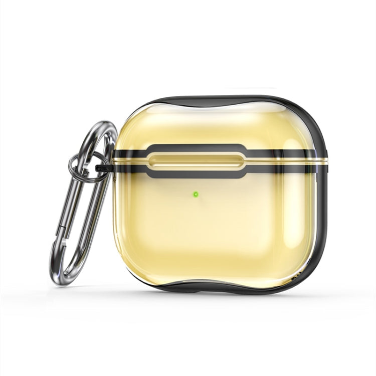 Electroplating Frame + Transparent TPU Earphone Protective Case with Hook For AirPods 3