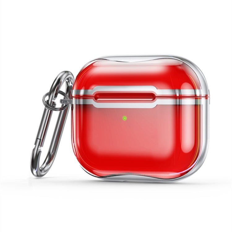 Electroplating Frame + Transparent TPU Earphone Protective Case with Hook For AirPods 3