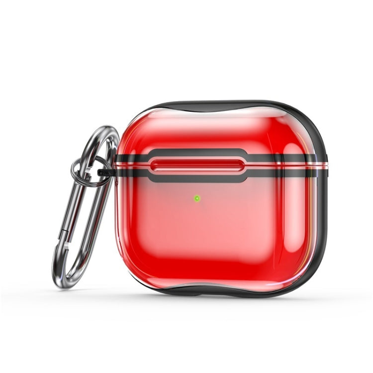 Electroplating Frame + Transparent TPU Earphone Protective Case with Hook For AirPods 3