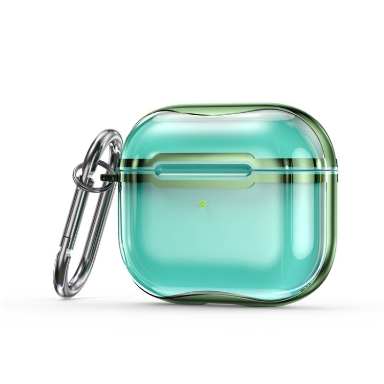 Electroplating Frame + Transparent TPU Earphone Protective Case with Hook For AirPods 3