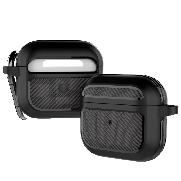 Carbon Fiber TPU Thicken Shockproof Earphone Protective Case with Hook For AirPods 3