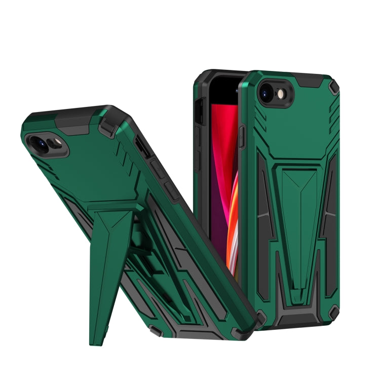 For iPhone SE 2022 / SE 2020 / 8 / 7 Super V Armor PC + TPU Shockproof Case with Invisible Holder