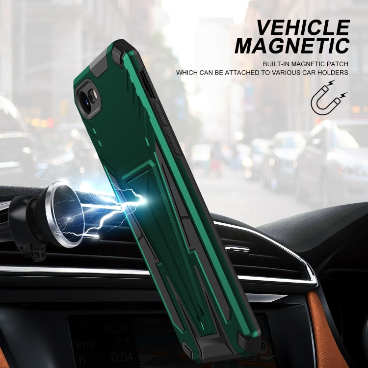 For iPhone SE 2022 / SE 2020 / 8 / 7 Super V Armor PC + TPU Shockproof Case with Invisible Holder