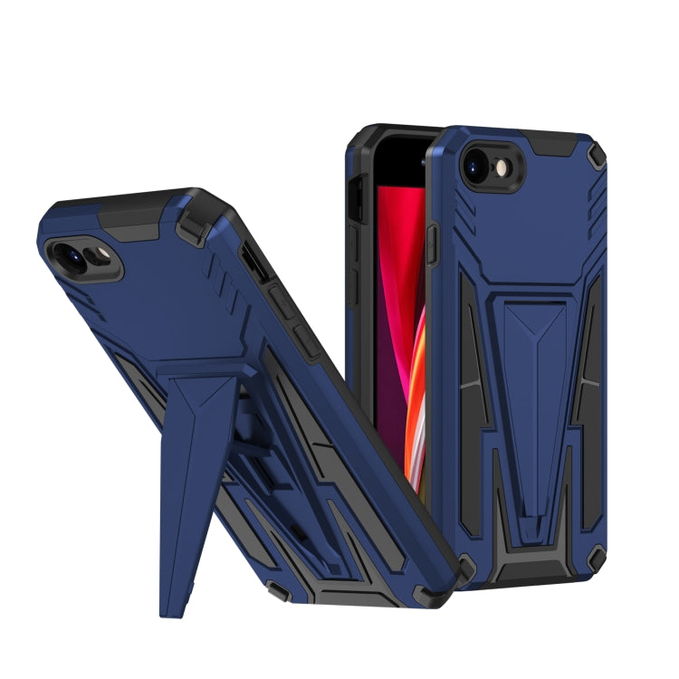 For iPhone SE 2022 / SE 2020 / 8 / 7 Super V Armor PC + TPU Shockproof Case with Invisible Holder