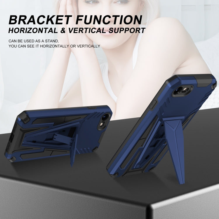 For iPhone SE 2022 / SE 2020 / 8 / 7 Super V Armor PC + TPU Shockproof Case with Invisible Holder