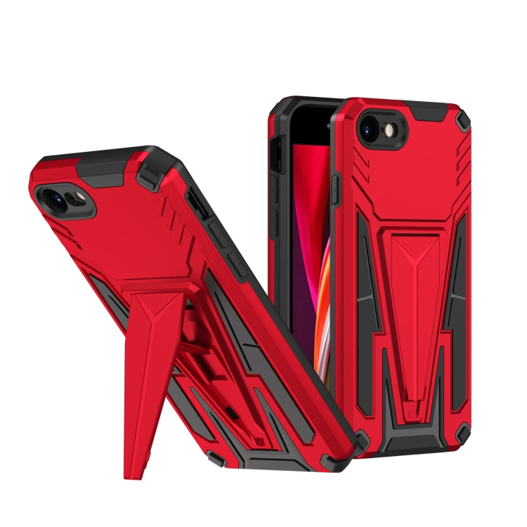 For iPhone SE 2022 / SE 2020 / 8 / 7 Super V Armor PC + TPU Shockproof Case with Invisible Holder