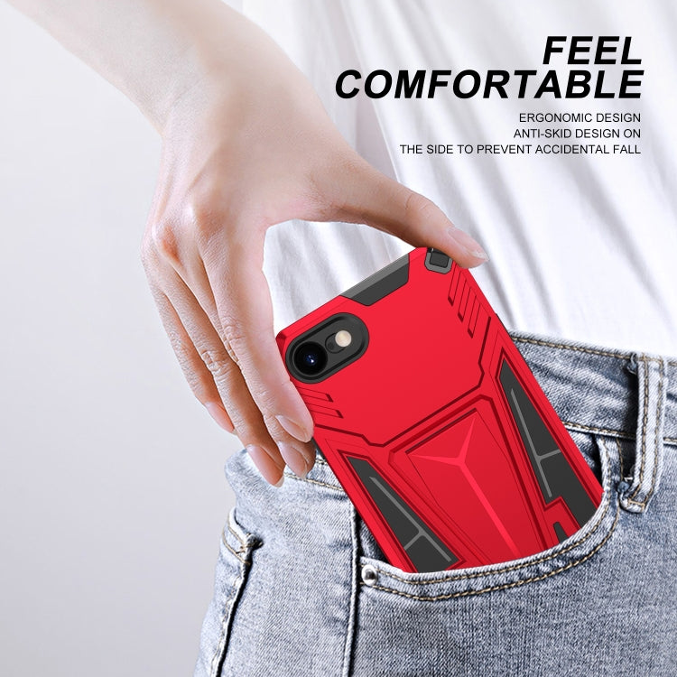For iPhone SE 2022 / SE 2020 / 8 / 7 Super V Armor PC + TPU Shockproof Case with Invisible Holder