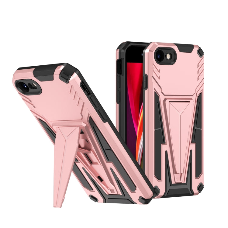 For iPhone SE 2022 / SE 2020 / 8 / 7 Super V Armor PC + TPU Shockproof Case with Invisible Holder