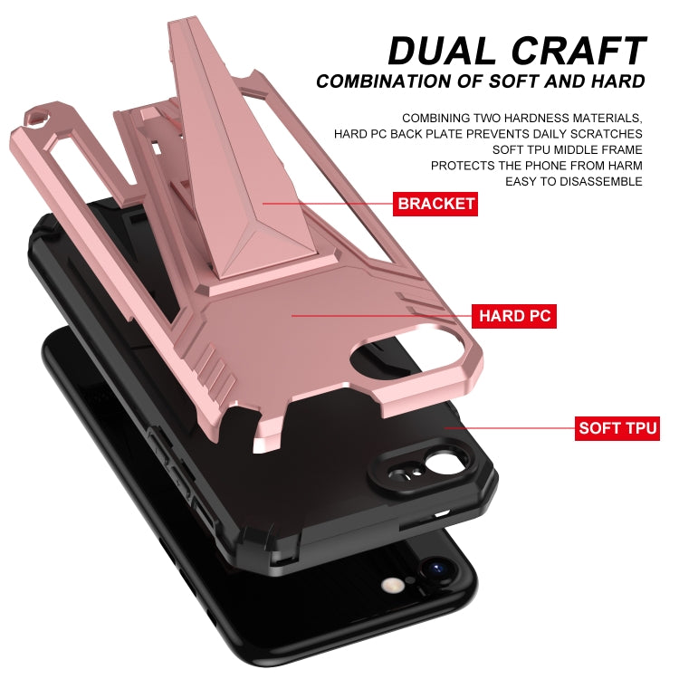For iPhone SE 2022 / SE 2020 / 8 / 7 Super V Armor PC + TPU Shockproof Case with Invisible Holder