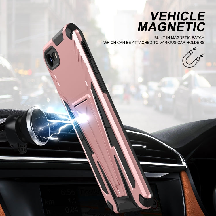 For iPhone SE 2022 / SE 2020 / 8 / 7 Super V Armor PC + TPU Shockproof Case with Invisible Holder