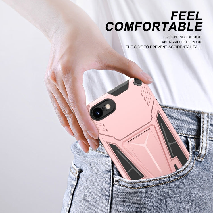 For iPhone SE 2022 / SE 2020 / 8 / 7 Super V Armor PC + TPU Shockproof Case with Invisible Holder