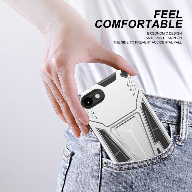 For iPhone SE 2022 / SE 2020 / 8 / 7 Super V Armor PC + TPU Shockproof Case with Invisible Holder