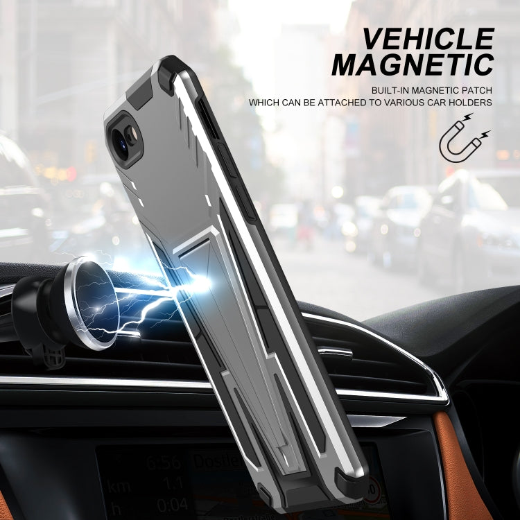For iPhone SE 2022 / SE 2020 / 8 / 7 Super V Armor PC + TPU Shockproof Case with Invisible Holder