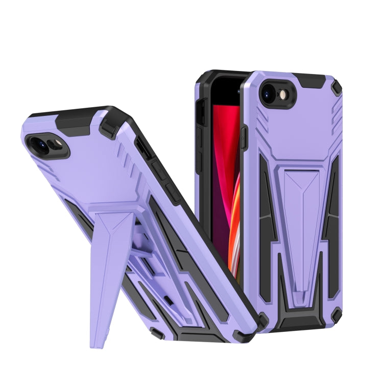 For iPhone SE 2022 / SE 2020 / 8 / 7 Super V Armor PC + TPU Shockproof Case with Invisible Holder