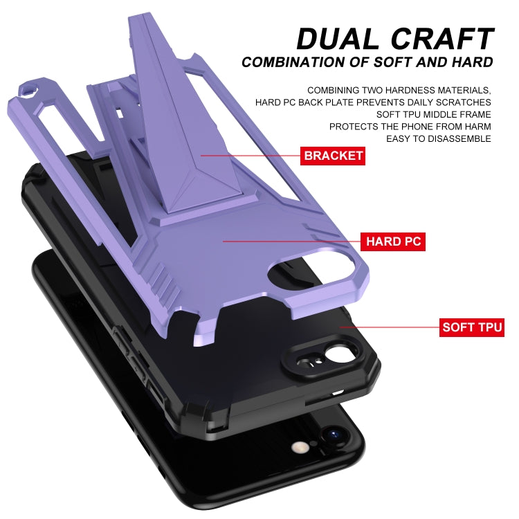 For iPhone SE 2022 / SE 2020 / 8 / 7 Super V Armor PC + TPU Shockproof Case with Invisible Holder