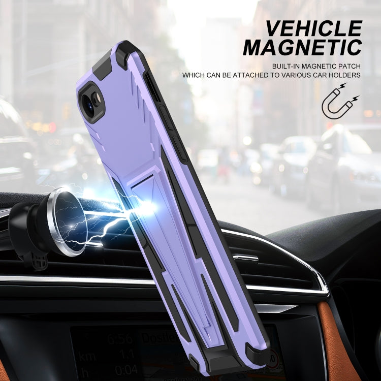 For iPhone SE 2022 / SE 2020 / 8 / 7 Super V Armor PC + TPU Shockproof Case with Invisible Holder