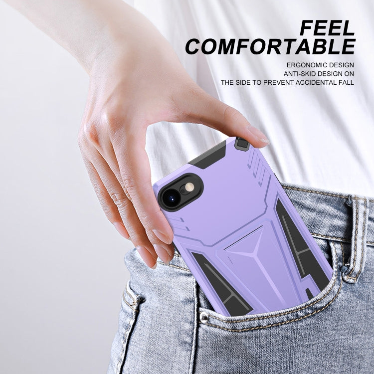 For iPhone SE 2022 / SE 2020 / 8 / 7 Super V Armor PC + TPU Shockproof Case with Invisible Holder
