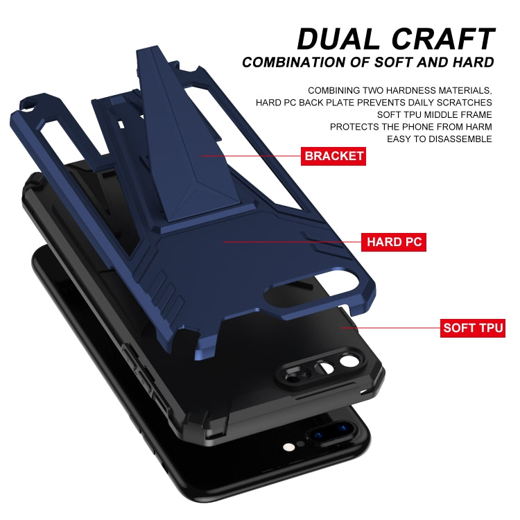 Super V Armor PC + TPU Shockproof Case with Invisible Holder For iPhone 8 Plus / 7 Plus