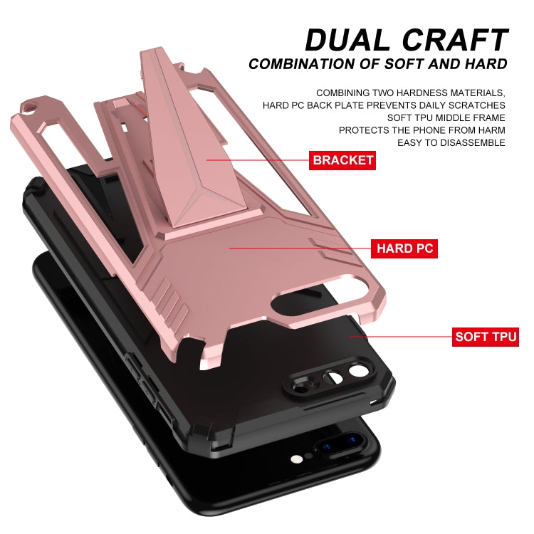Super V Armor PC + TPU Shockproof Case with Invisible Holder For iPhone 8 Plus / 7 Plus