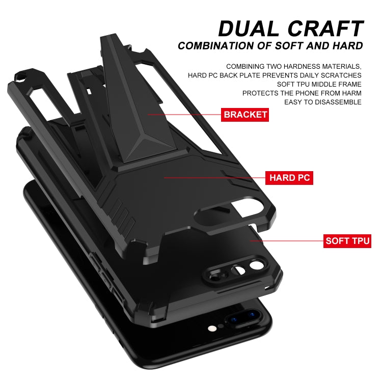 Super V Armor PC + TPU Shockproof Case with Invisible Holder For iPhone 8 Plus / 7 Plus