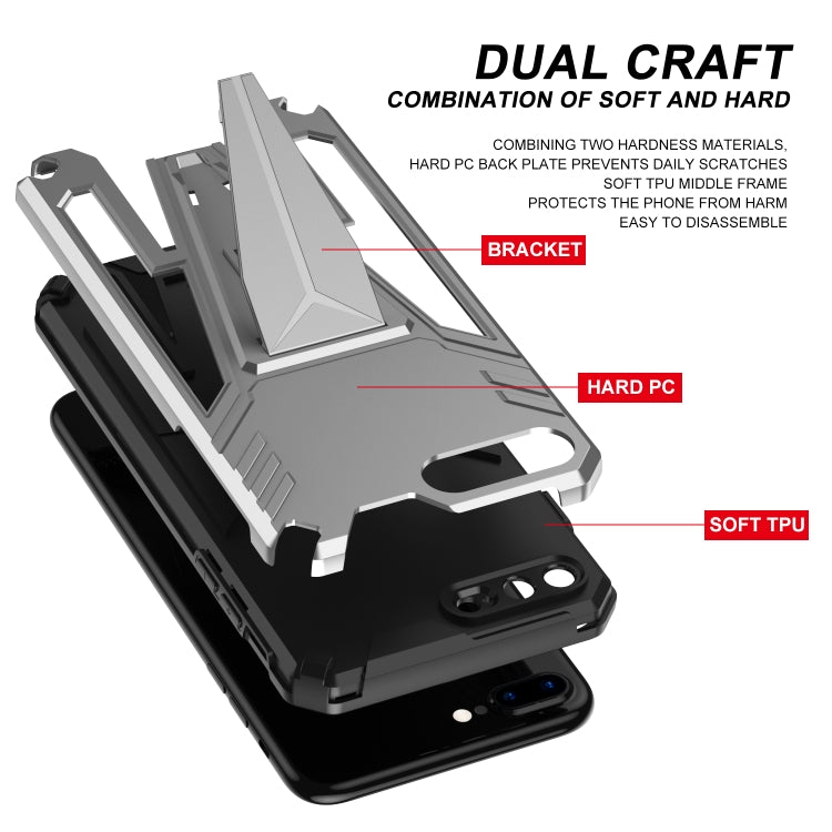 Super V Armor PC + TPU Shockproof Case with Invisible Holder For iPhone 8 Plus / 7 Plus