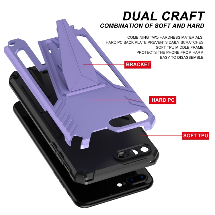 Super V Armor PC + TPU Shockproof Case with Invisible Holder For iPhone 8 Plus / 7 Plus