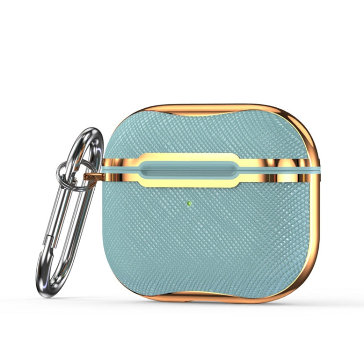 Cloth Texture Electroplating Frame Earphone Protective Case with Hook For AirPods 3