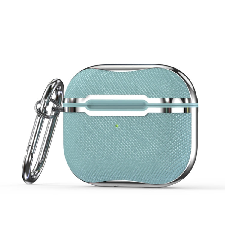 Cloth Texture Electroplating Frame Earphone Protective Case with Hook For AirPods 3