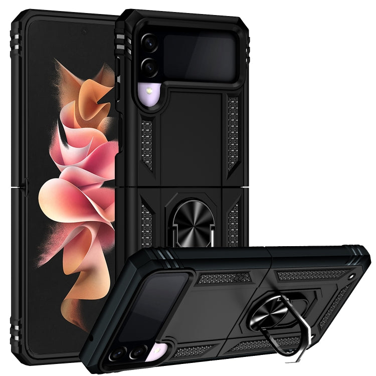 For Samsung Galaxy Z Flip3 5G Folding Shockproof TPU + PC Protective Case with 360 Degree Rotating Holder