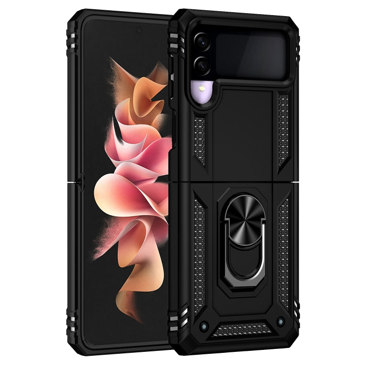 For Samsung Galaxy Z Flip3 5G Folding Shockproof TPU + PC Protective Case with 360 Degree Rotating Holder