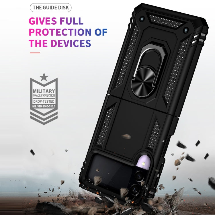For Samsung Galaxy Z Flip3 5G Folding Shockproof TPU + PC Protective Case with 360 Degree Rotating Holder