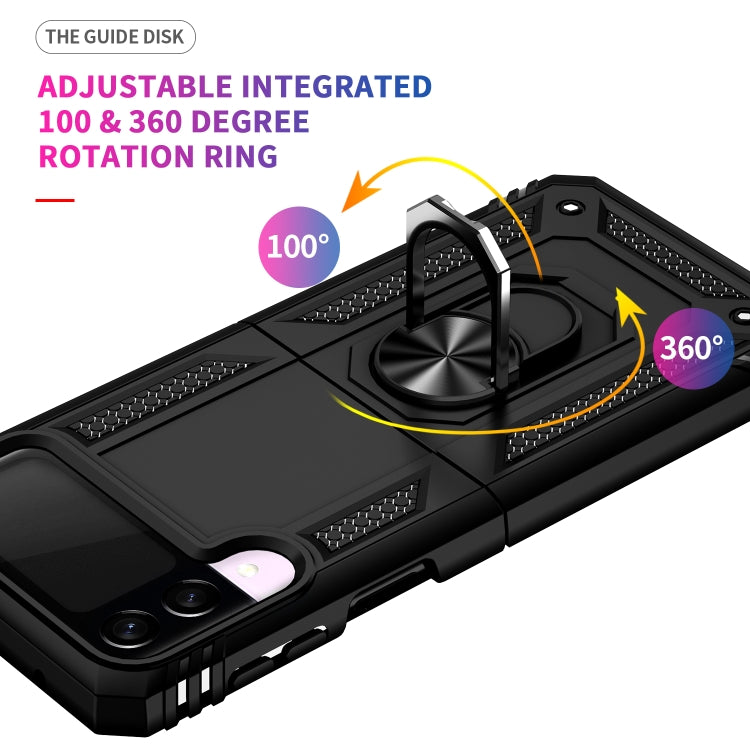 For Samsung Galaxy Z Flip3 5G Folding Shockproof TPU + PC Protective Case with 360 Degree Rotating Holder