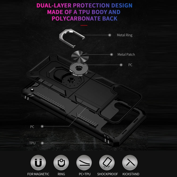 For Samsung Galaxy Z Flip3 5G Folding Shockproof TPU + PC Protective Case with 360 Degree Rotating Holder
