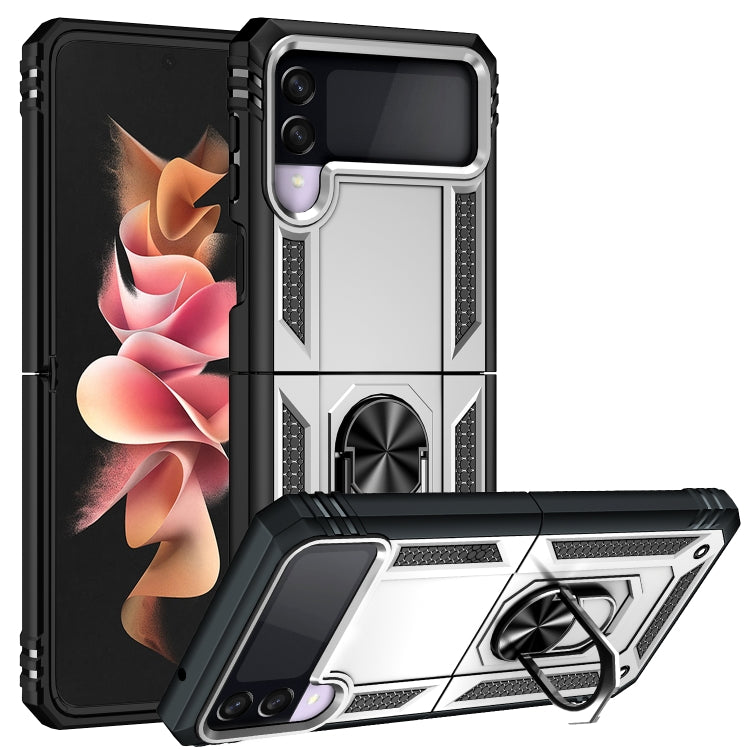 For Samsung Galaxy Z Flip3 5G Folding Shockproof TPU + PC Protective Case with 360 Degree Rotating Holder