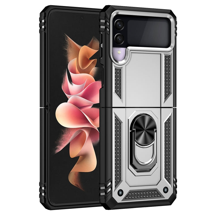 For Samsung Galaxy Z Flip3 5G Folding Shockproof TPU + PC Protective Case with 360 Degree Rotating Holder