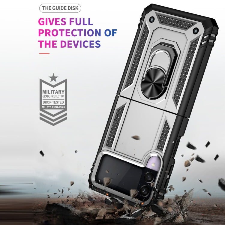 For Samsung Galaxy Z Flip3 5G Folding Shockproof TPU + PC Protective Case with 360 Degree Rotating Holder