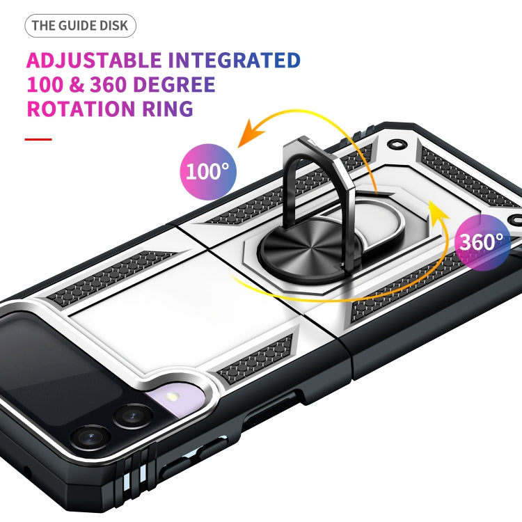 For Samsung Galaxy Z Flip3 5G Folding Shockproof TPU + PC Protective Case with 360 Degree Rotating Holder