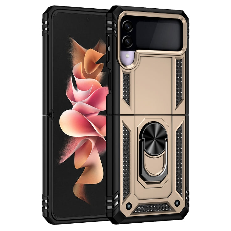 For Samsung Galaxy Z Flip3 5G Folding Shockproof TPU + PC Protective Case with 360 Degree Rotating Holder