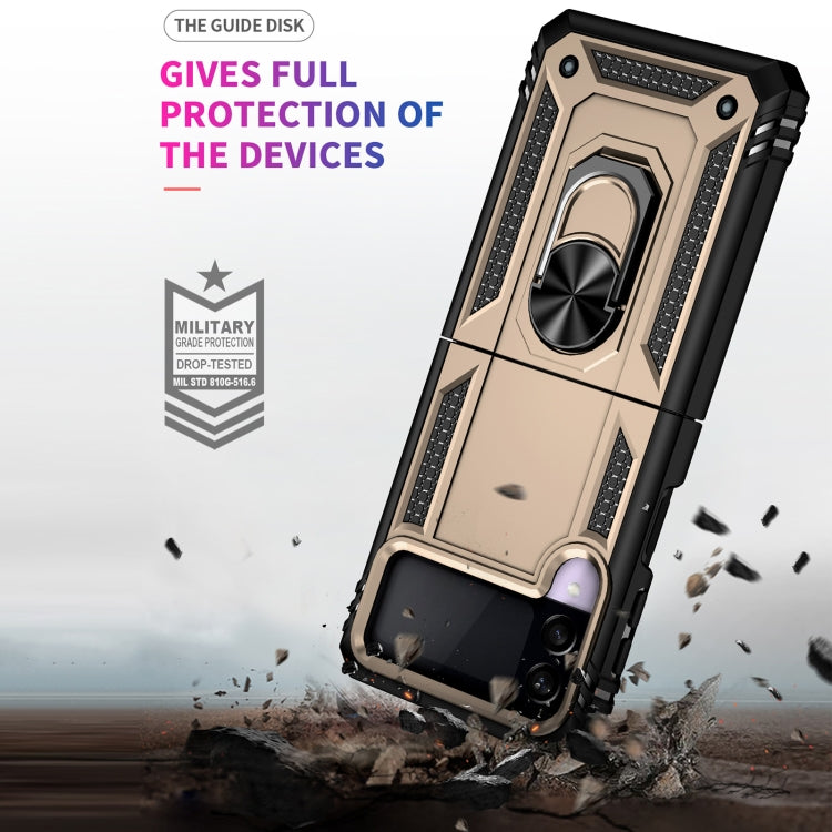 For Samsung Galaxy Z Flip3 5G Folding Shockproof TPU + PC Protective Case with 360 Degree Rotating Holder