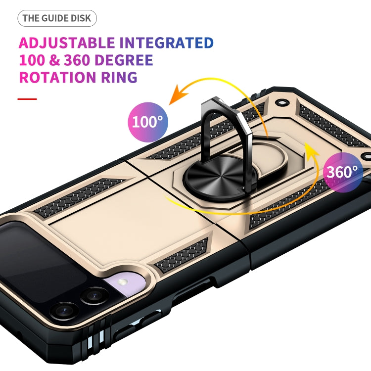 For Samsung Galaxy Z Flip3 5G Folding Shockproof TPU + PC Protective Case with 360 Degree Rotating Holder