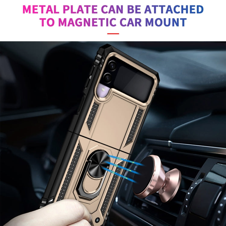 For Samsung Galaxy Z Flip3 5G Folding Shockproof TPU + PC Protective Case with 360 Degree Rotating Holder