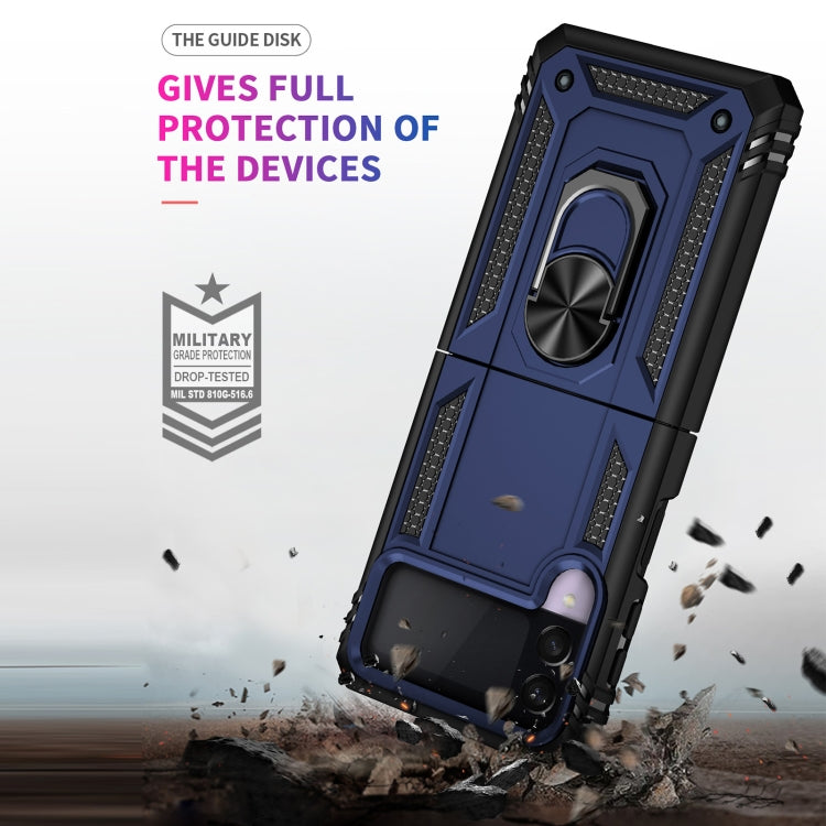 For Samsung Galaxy Z Flip3 5G Folding Shockproof TPU + PC Protective Case with 360 Degree Rotating Holder
