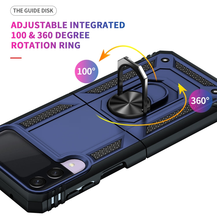 For Samsung Galaxy Z Flip3 5G Folding Shockproof TPU + PC Protective Case with 360 Degree Rotating Holder