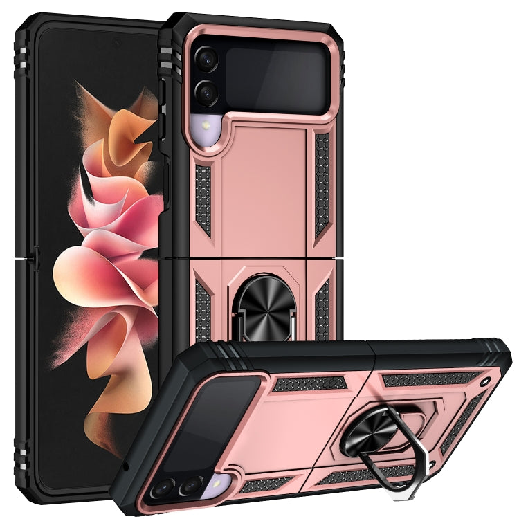 For Samsung Galaxy Z Flip3 5G Folding Shockproof TPU + PC Protective Case with 360 Degree Rotating Holder