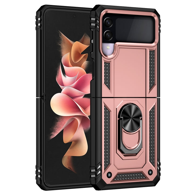 For Samsung Galaxy Z Flip3 5G Folding Shockproof TPU + PC Protective Case with 360 Degree Rotating Holder