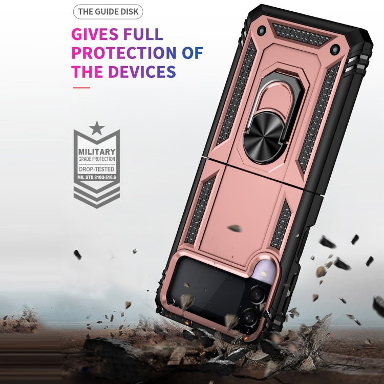 For Samsung Galaxy Z Flip3 5G Folding Shockproof TPU + PC Protective Case with 360 Degree Rotating Holder