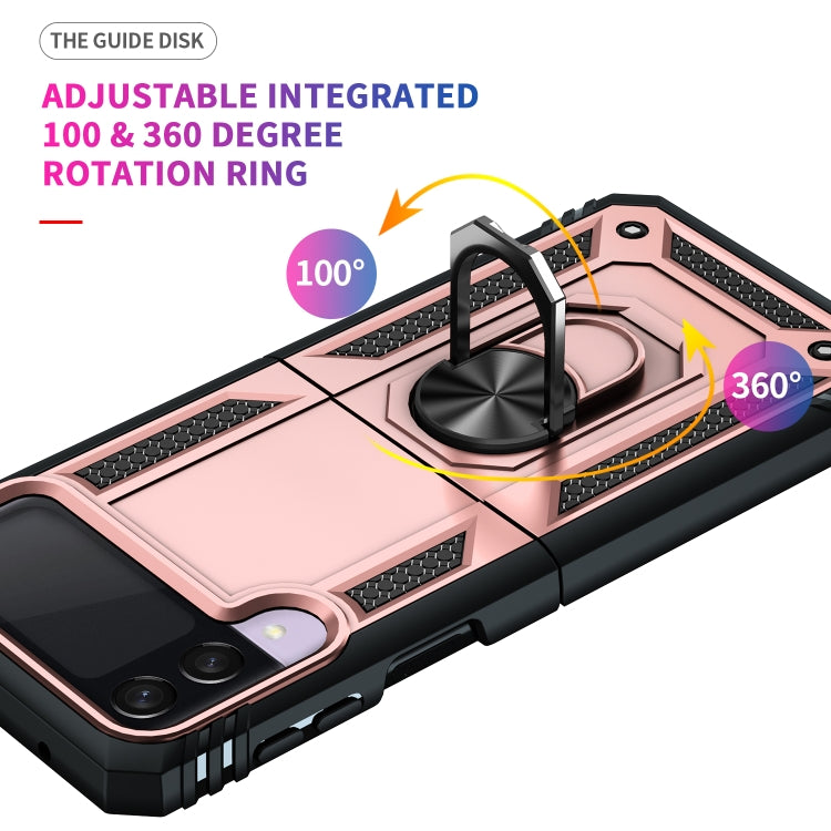 For Samsung Galaxy Z Flip3 5G Folding Shockproof TPU + PC Protective Case with 360 Degree Rotating Holder